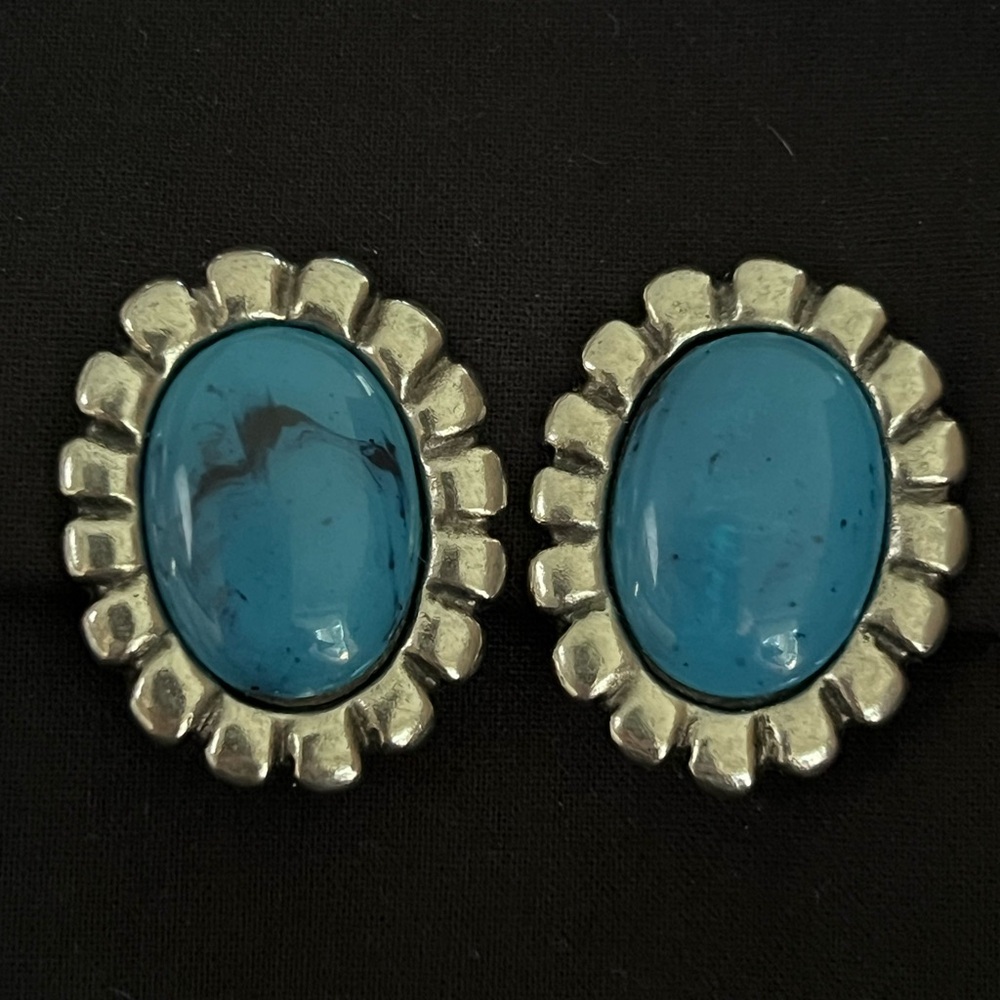 Large Faux Turquoise Earrings